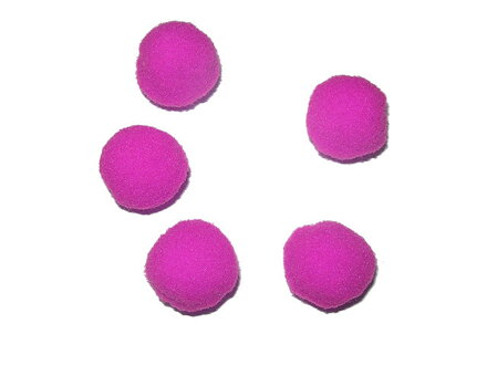 Plyšové POM POM kuličky 2cm - magenta