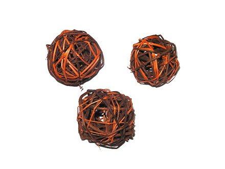 Ratanová kulička 4,5cm - dvoubarevná - oranžová