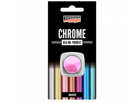 Rub-on pigmentový prášek Pentart - CHROME - magenta