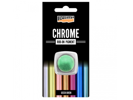 Rub-on pigmentový prášek Pentart - CHROME - zelený gekon