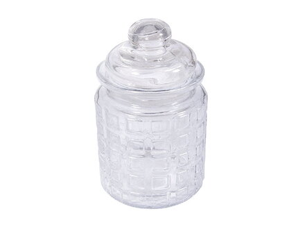 Skleněná dóza s těsněním - 280ml - vroubky