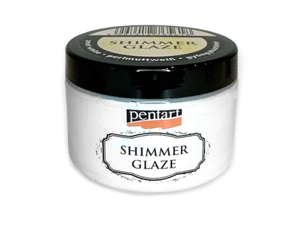 Třpytivá glazura PENTART 150ml - bílá perleť