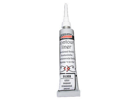Univerzální kontura Pentart 20ml - stříbrná