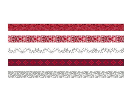 Vzorované lepící WASHI pásky 15mm 5x5m - BAROK