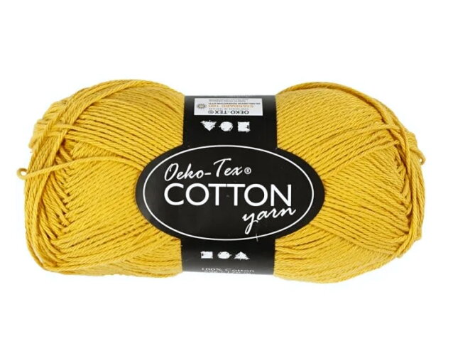 Bavlněná příze certifikovaná Oeko-Tex® 50g 8/4 170m - slunečnicová žlutá