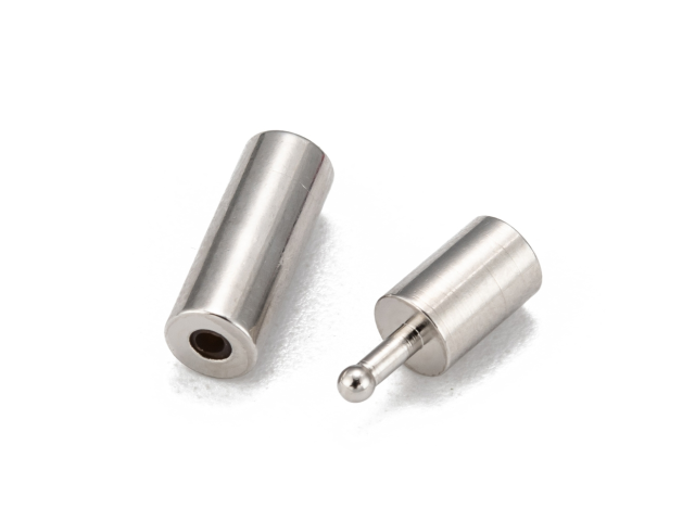 Bižuterní bajonetové zapínání 3ks - váleček 17x5mm - stříbrné