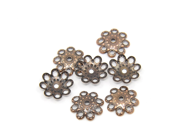 Bižuterní kaplíky bezniklové 10g (cca 100ks) 10x1,5mm - antické měděné