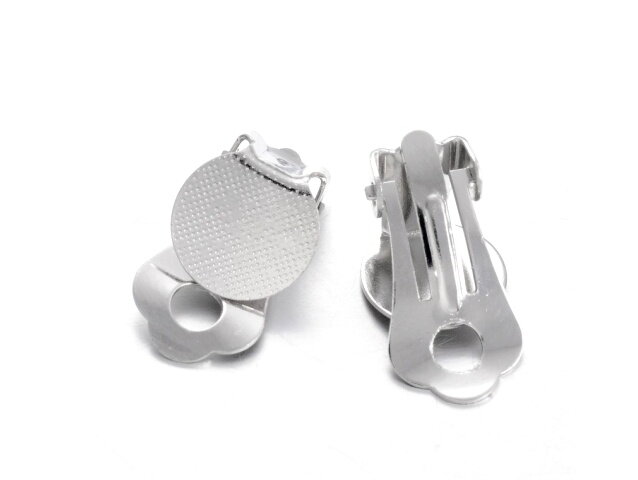 Bižuterní náušnice - klipsny s plochou 10mm - platina