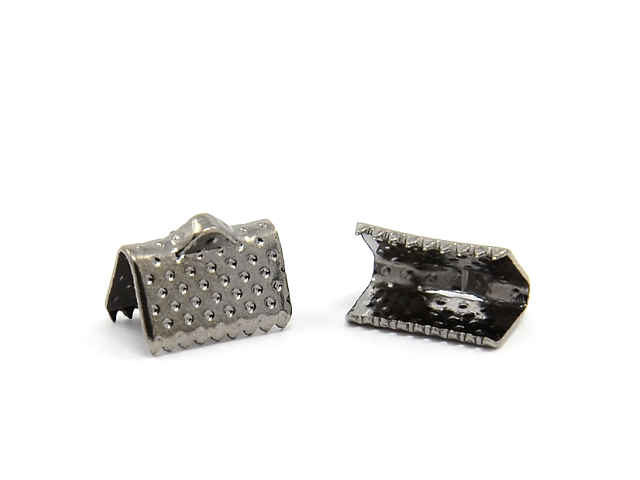 Bižuterní ukončení na stuhu 10mm 10ks - gunmetal