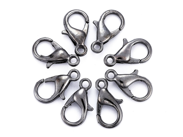 Bižuterní zapínání delfín - karabinka 12mm 10ks - gunmetal