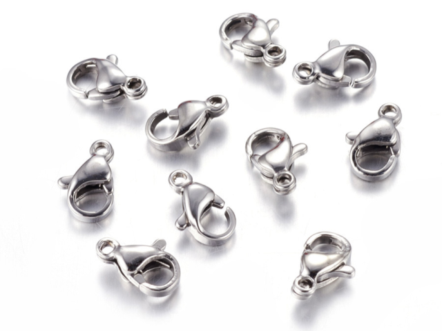 Bižuterní zapínání delfín - karabinka 10mm 5ks - nerezavějící ocel