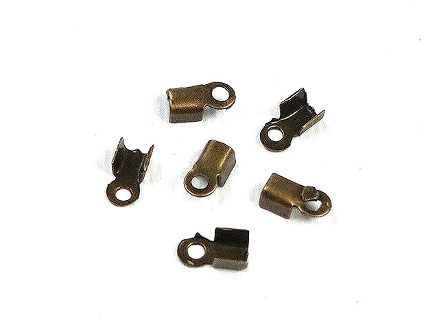 Bižuterní zamačkávací ukončení - koncovky 3x6mm 6ks - antické bronzové