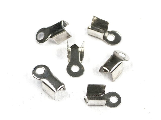 Bižuterní zamačkávací ukončení - koncovky 3x9mm 6ks - stříbrné