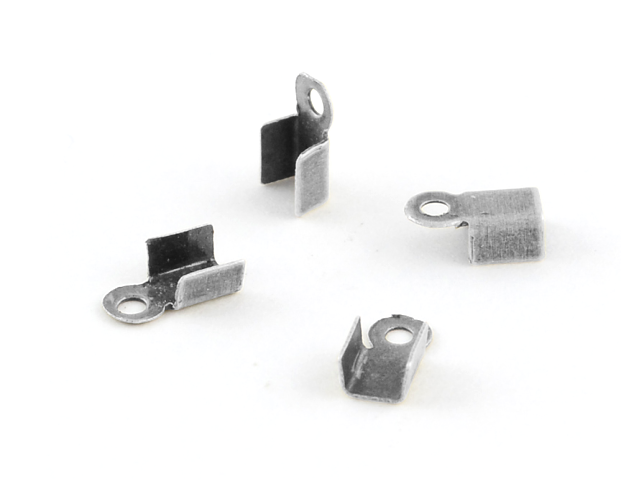 Bižuterní zamačkávací ukončení - sklápěcí 6x3mm 3g - platinově stříbrné