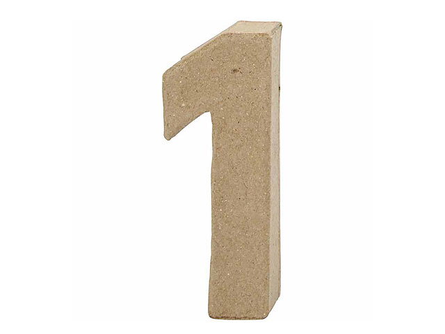 Číslo z papír-mâché 10cm - 1