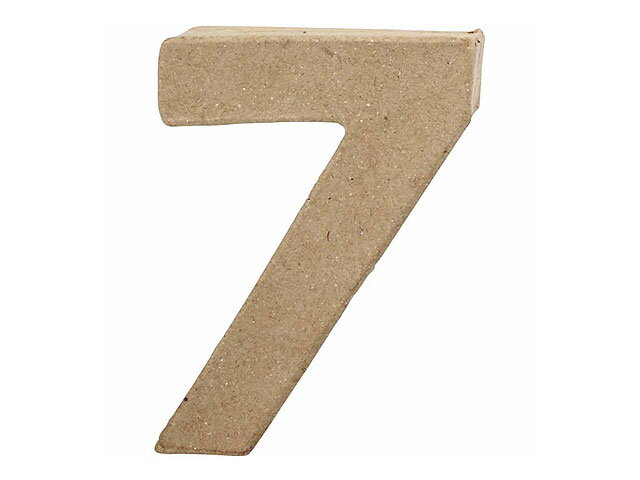 Číslo z papír-mâché 10cm - 7