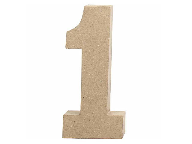 Číslo z papír-mâché 20,5cm - 1