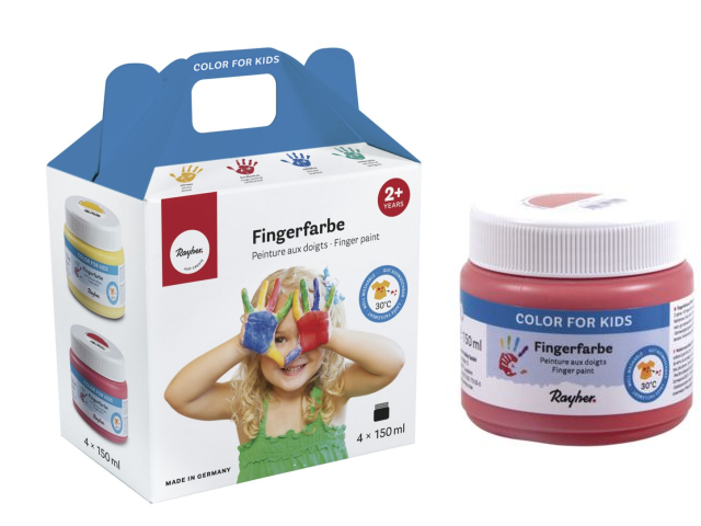Dětské prstové barvy RAYHER 4x150ml - základní