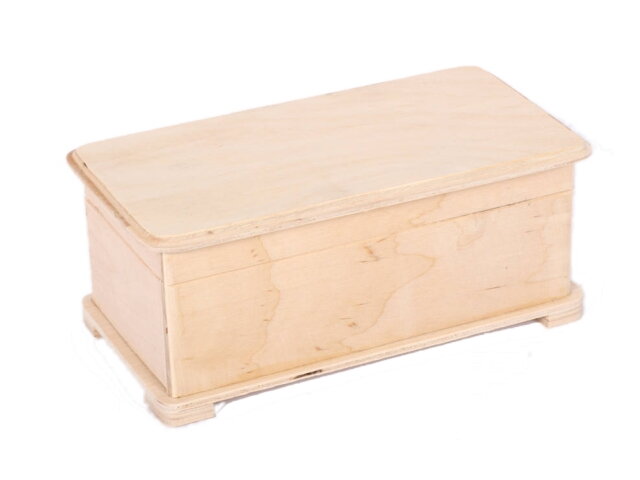 Dřevěná vyklápěcí truhlička s nožičkami 21x11cm