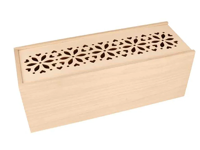 Dřevěná zasouvací krabička ARTEMIO 33cm folk motiv