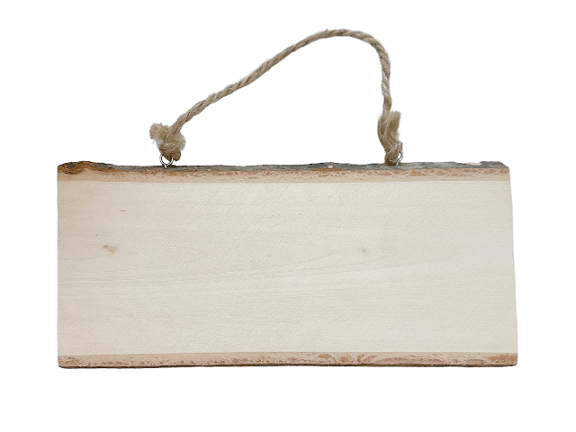 Dřevěná závěsná deska - přírodní plát s kůrou 25cm - obdélník