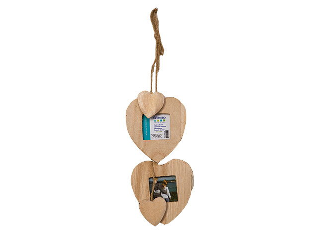 Dřevěné závěsné rámečky srdíčka