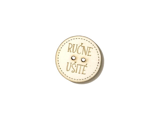 Dýhový dřevěný výřez 2,5cm knoflík - Ručně ušité