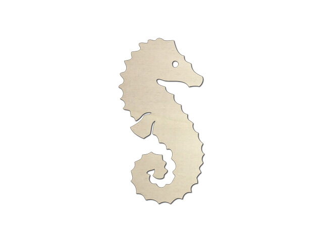Dýhový dřevěný výřez, 7cm - mořský koník