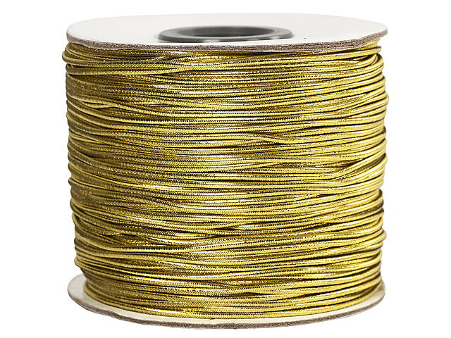 Elastická klobouková gumička 1mm - zlatá