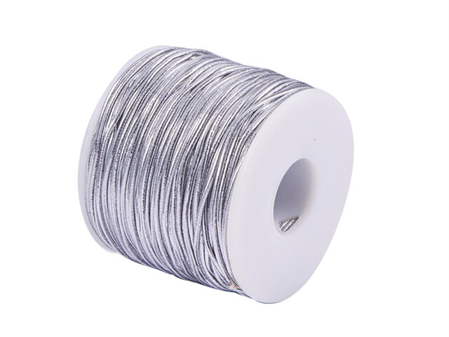 Elastická klobouková gumička 2mm - stříbrná 50m