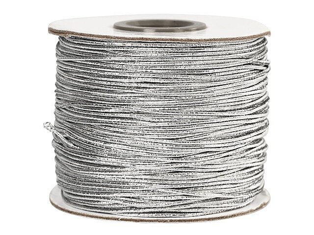 Elastická klobouková gumička 1mm - stříbrná