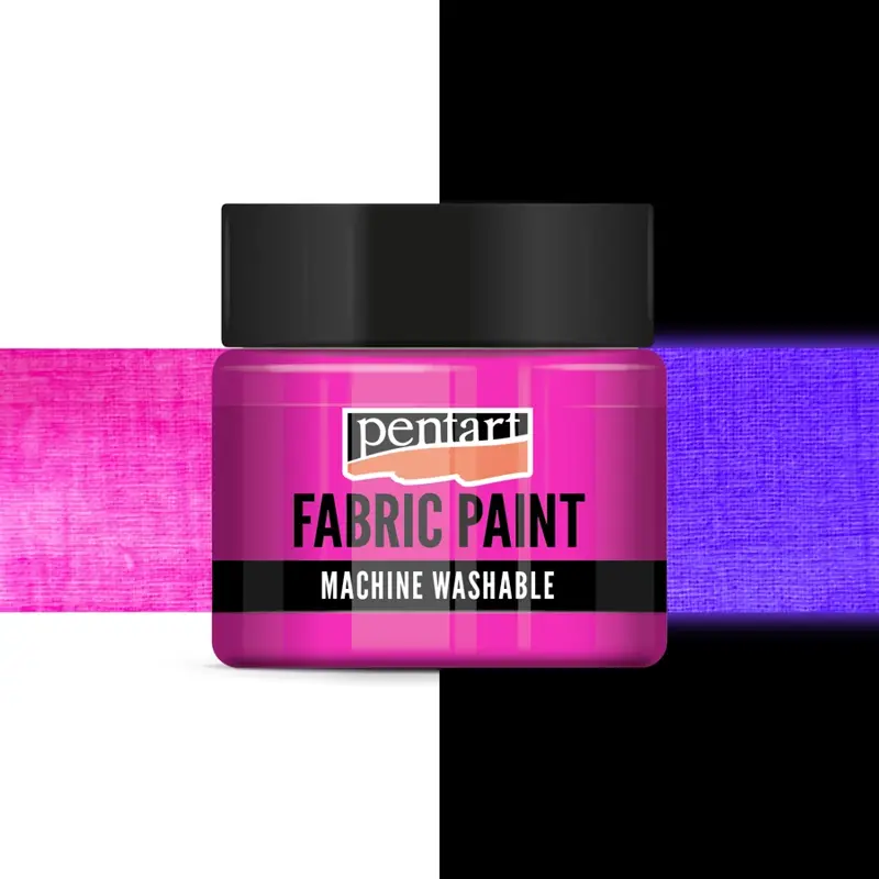 Barva na textil svítící ve tmě PENTART GLOW 30ml - růžová