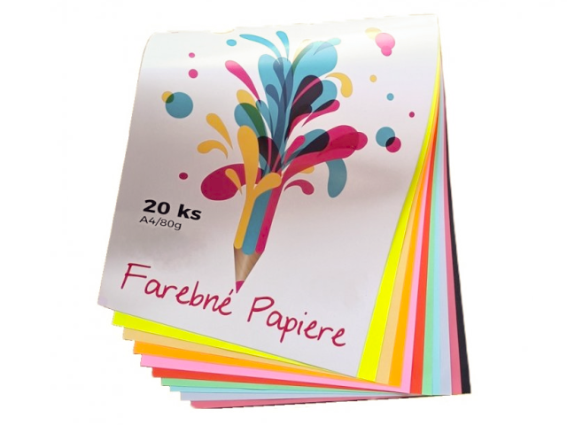 Barevné papíry A4 80g 20ks