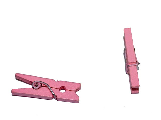 Barevný dřevěný kolíček 2,5cm - baby růžový