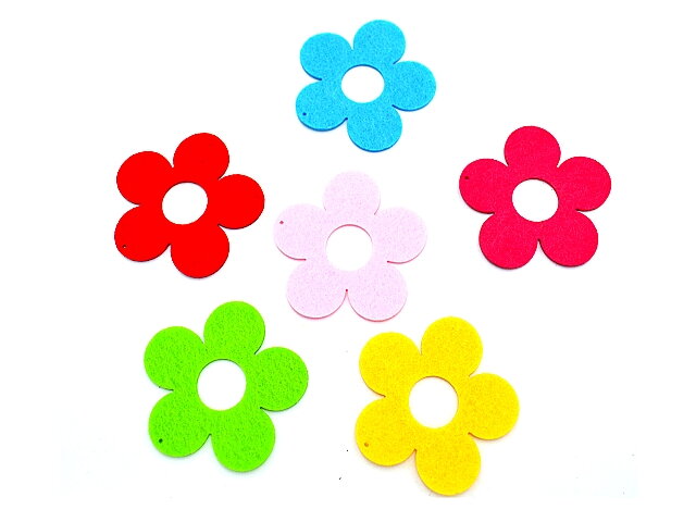 Filcové výřezy 6cm - květiny 5 lupenů