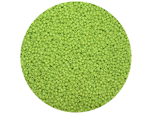 Korálky Rokajl 2mm 20g - neprůhledné - jablečné