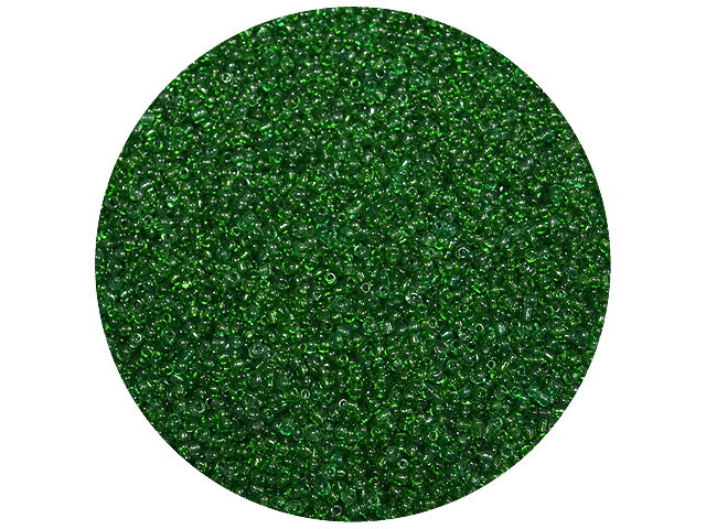 Korálky Rokajl 2mm 20g - průhledné - smaragdové