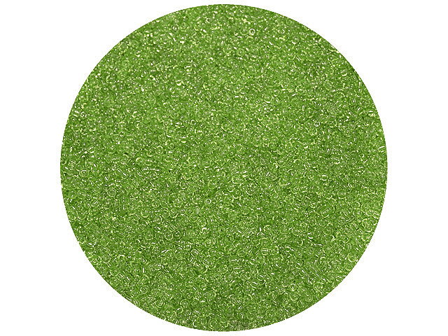 Korálky Rokajl 2mm 20g - průhledné - světle zelené