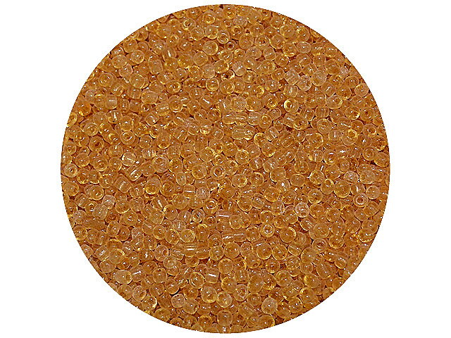 Korálky Rokajl 3mm 20g - průhledné - karamelové