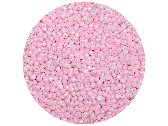 Korálky Rokajl 4mm 20g - neprůhledné světle růžové