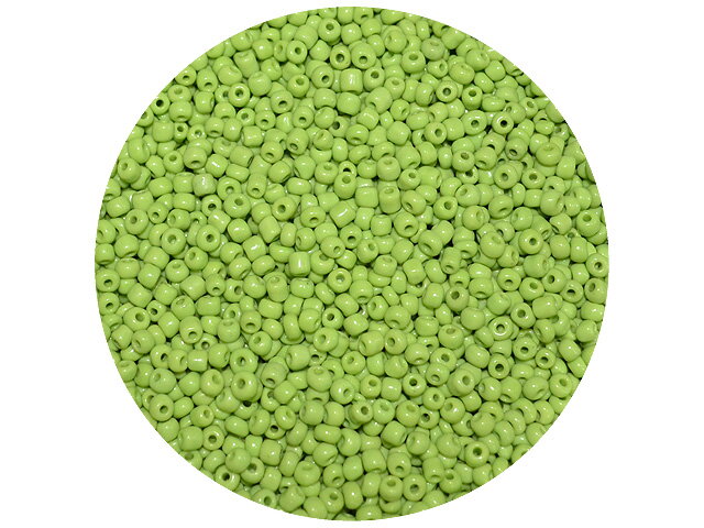 Korálky Rokajl 4mm 20g - neprůhledné světle zelené