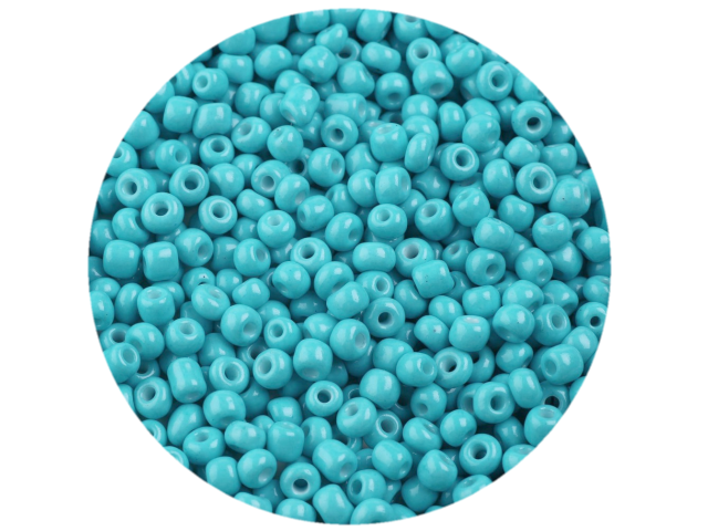 Korálky Rokajl 4mm 20g - neprůhledné azurové