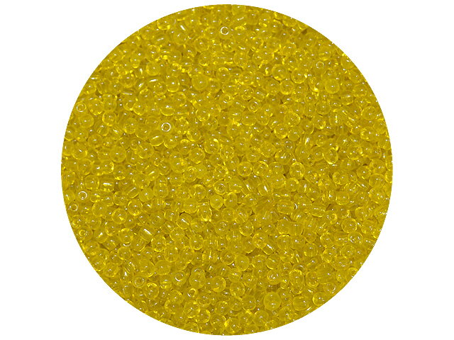 Korálky Rokajl 4mm 20g - průhledné - citrónové
