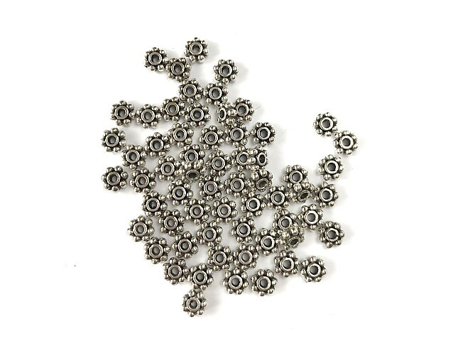 Kovové korálky - mezikusy kvítky 4mm - 5g