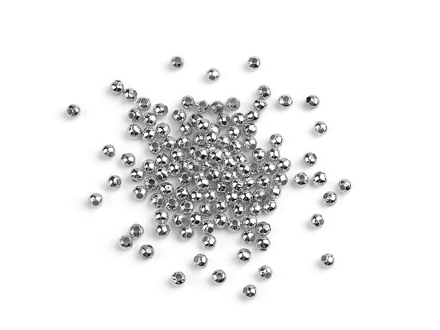 Kovové korálky mezikusy 2,5mm platinově stříbrné 10g