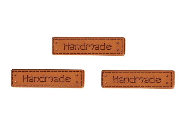 Koženkové našívací štítky Handmade 3ks
