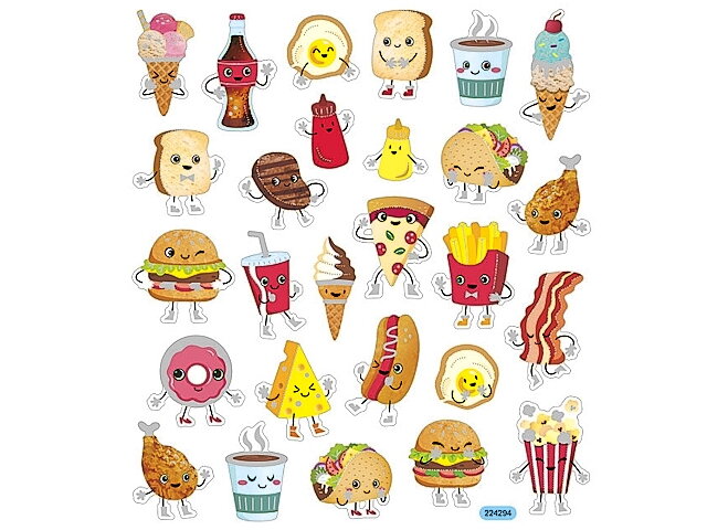 Kreativní nálepky - fast food postavičky