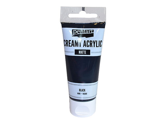 Krémová akrylová barva 60ml matná - černá