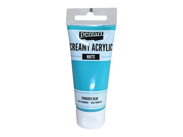 Krémová akrylová barva 60ml matná - tyrkysová modrá