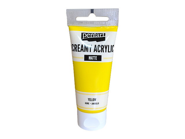 Krémová akrylová barva 60ml matná - žlutá